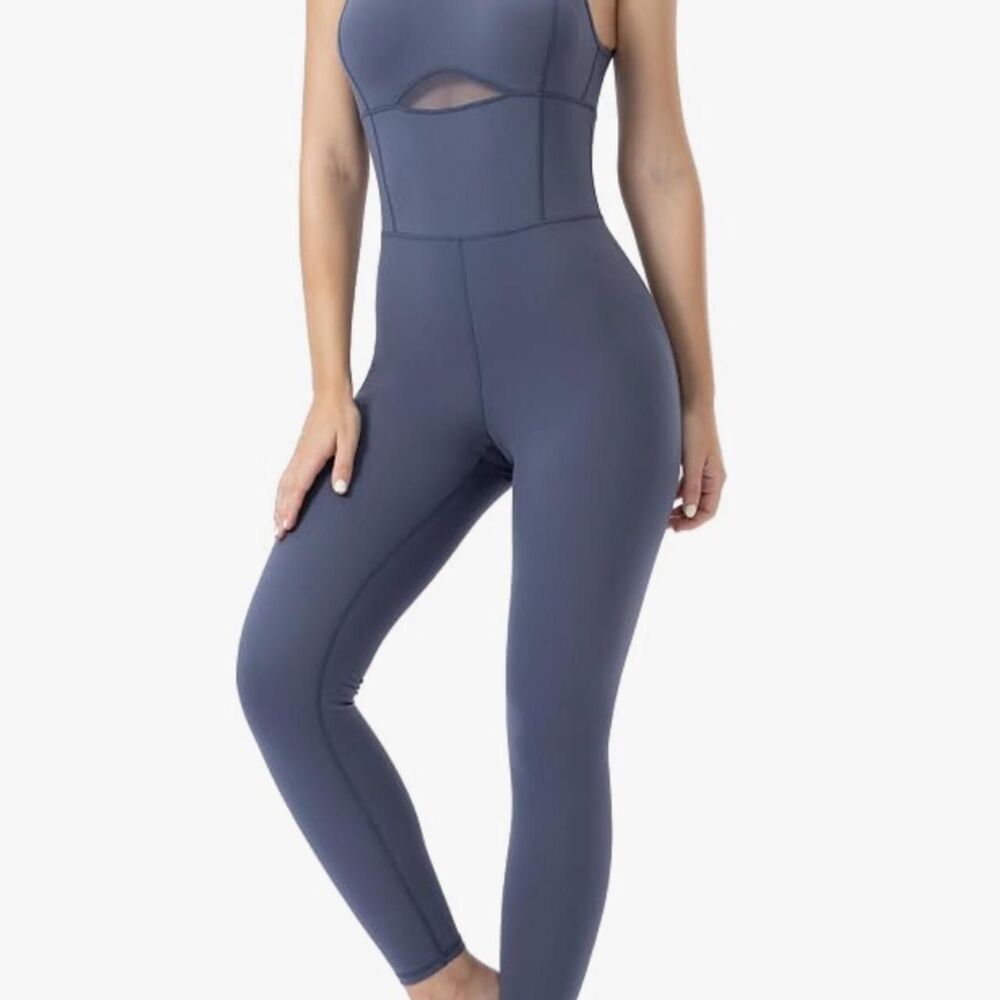 Unbranded Women's Grey and Blue Jumpsuit